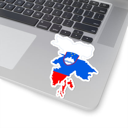 Flag-map of Greater Slovenia (Slovenia) STICKER Vinyl Kiss-Cut Decal