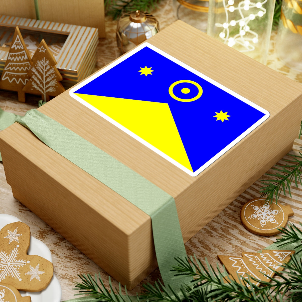 Flag of Novoukrainka raion (Ukraine) STICKER Vinyl Kiss-Cut Decal