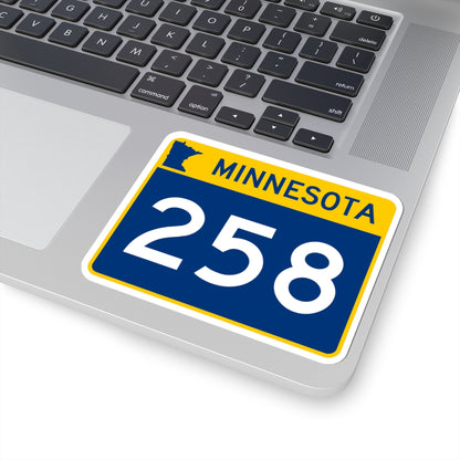 MN-258 wide (Minnesota) (Road Sign) STICKER Vinyl Kiss-Cut Decal