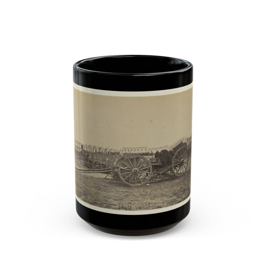 Wagons With Caisson In Foreground, Probably At A Civil War Military Camp (U.S. Civil War) Black Coffee Mug