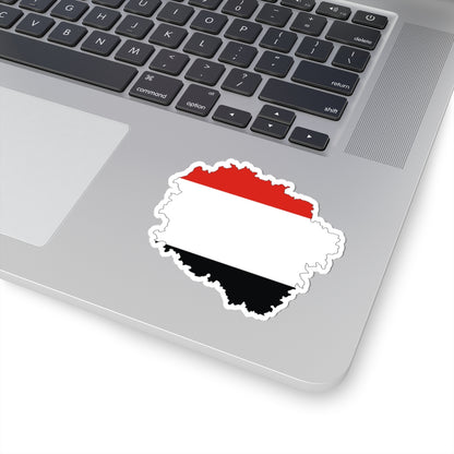 Flag map of Kuyavian-Pomeranian Voivodeship (Poland) STICKER Vinyl Kiss-Cut Decal