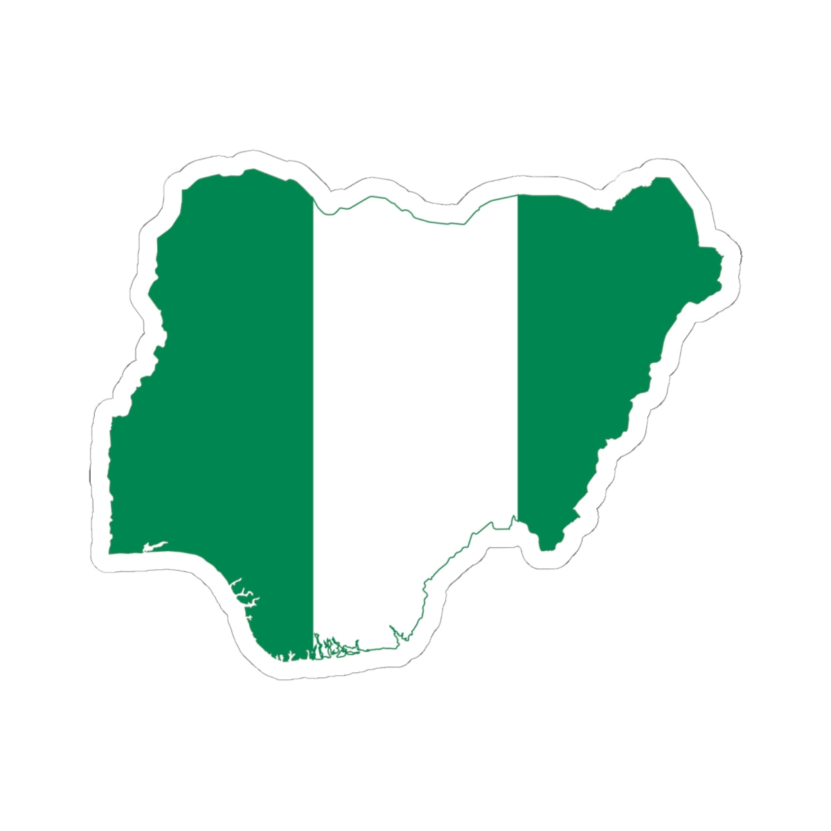 Flag map of Nigeria (Niger) STICKER Vinyl Kiss-Cut Decal