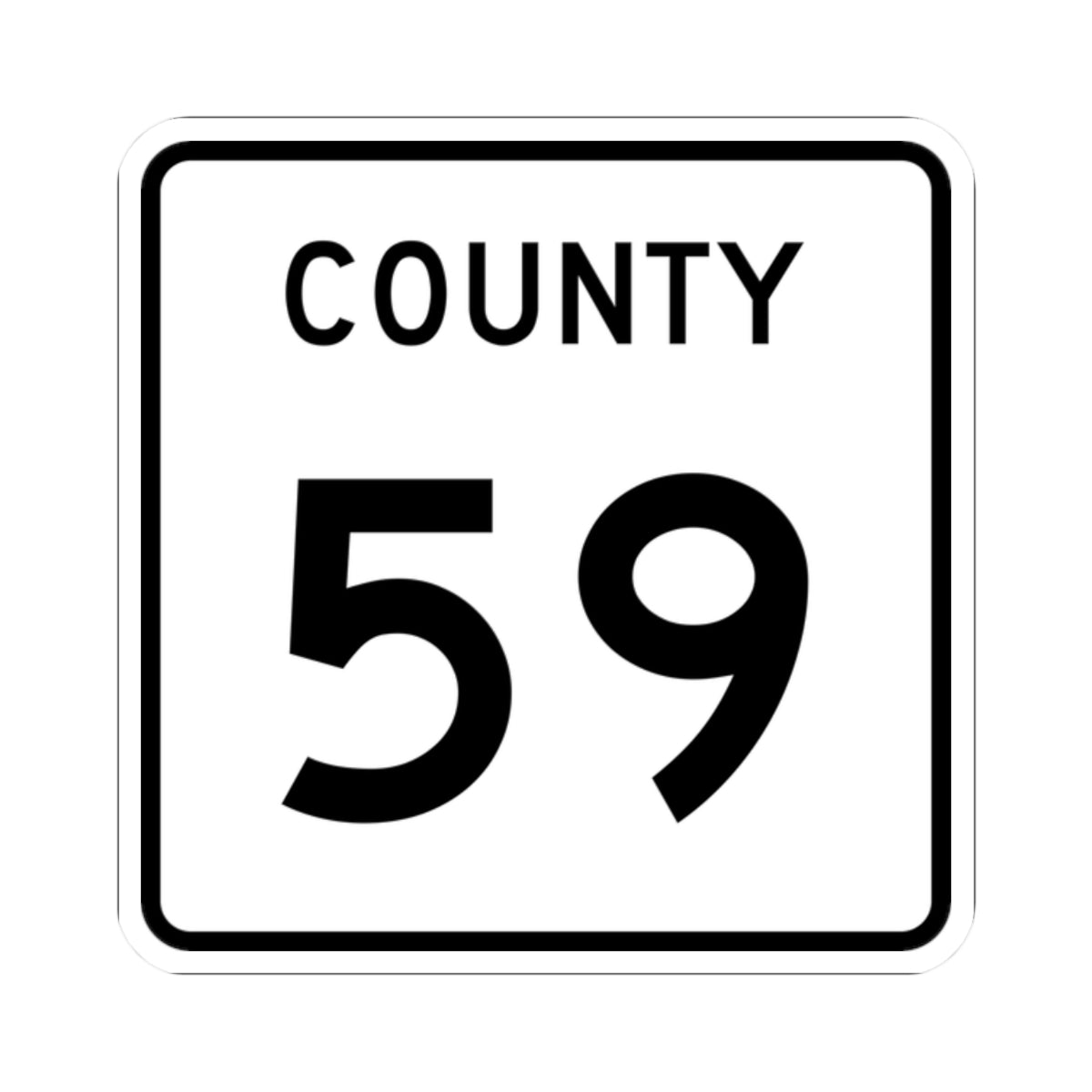 County 59 square (Minnesota) (Road Sign) STICKER Vinyl Kiss-Cut Decal
