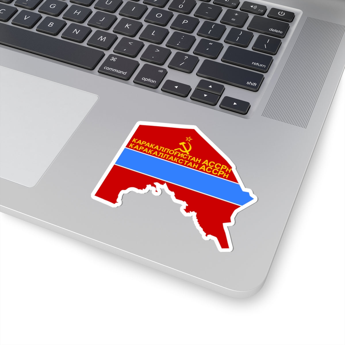 Flag-map of Karakalpak ASSR (Uzbekistan) STICKER Vinyl Kiss-Cut Decal