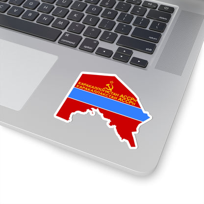 Flag-map of Karakalpak ASSR (Uzbekistan) STICKER Vinyl Kiss-Cut Decal