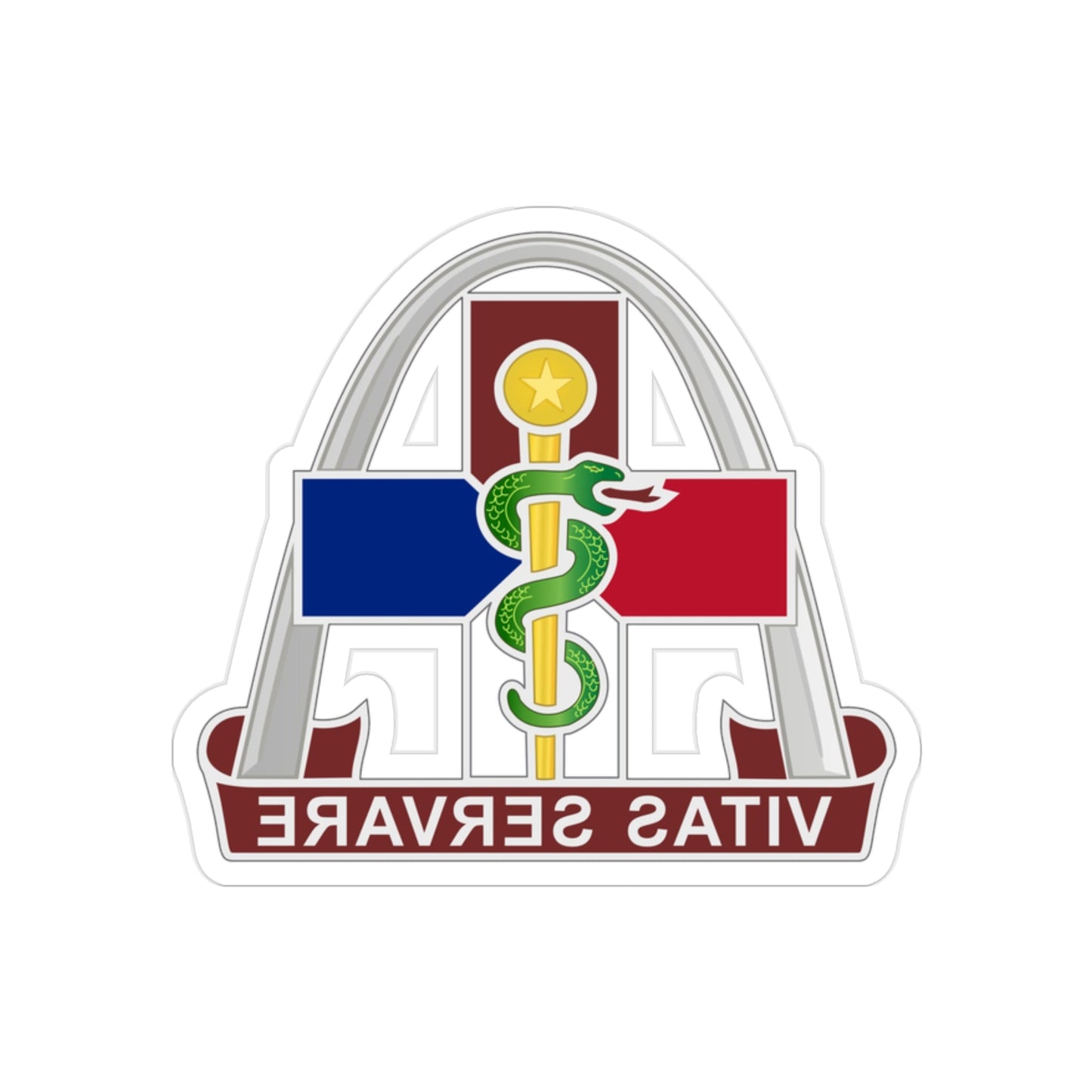 811th Hospital Center (U.S. Army) REVERSE PRINT Transparent STICKER-2" × 2"-The Sticker Space