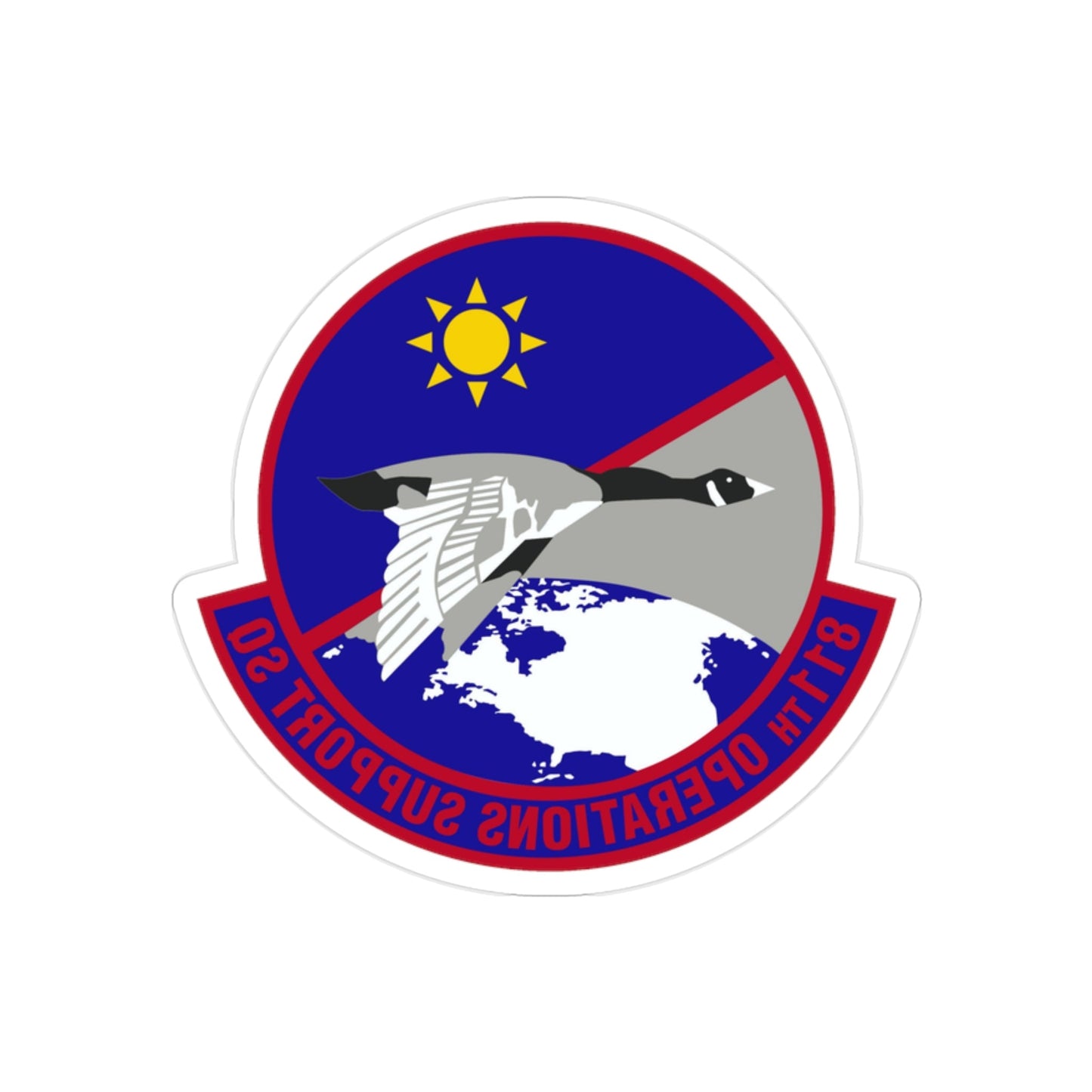 811th Operations Support Squadron (U.S. Air Force) REVERSE PRINT Transparent STICKER-2" × 2"-The Sticker Space