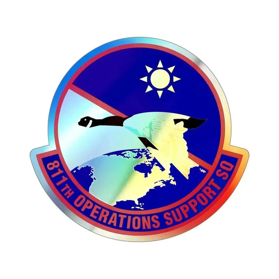 811th Operations Support Squadron (U.S. Air Force) Holographic STICKER Die-Cut Vinyl Decal 5 Inch Holographic - The Sticker Space