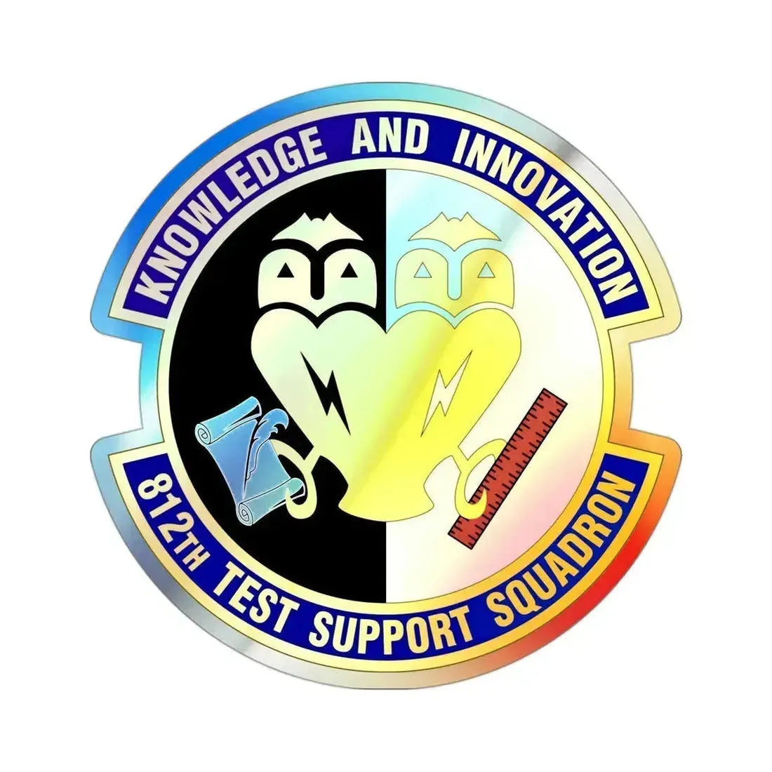 812 Test and Support Squadron AFMC (U.S. Air Force) Holographic STICKER Die-Cut Vinyl Decal 3 Inch Holographic - The Sticker Space