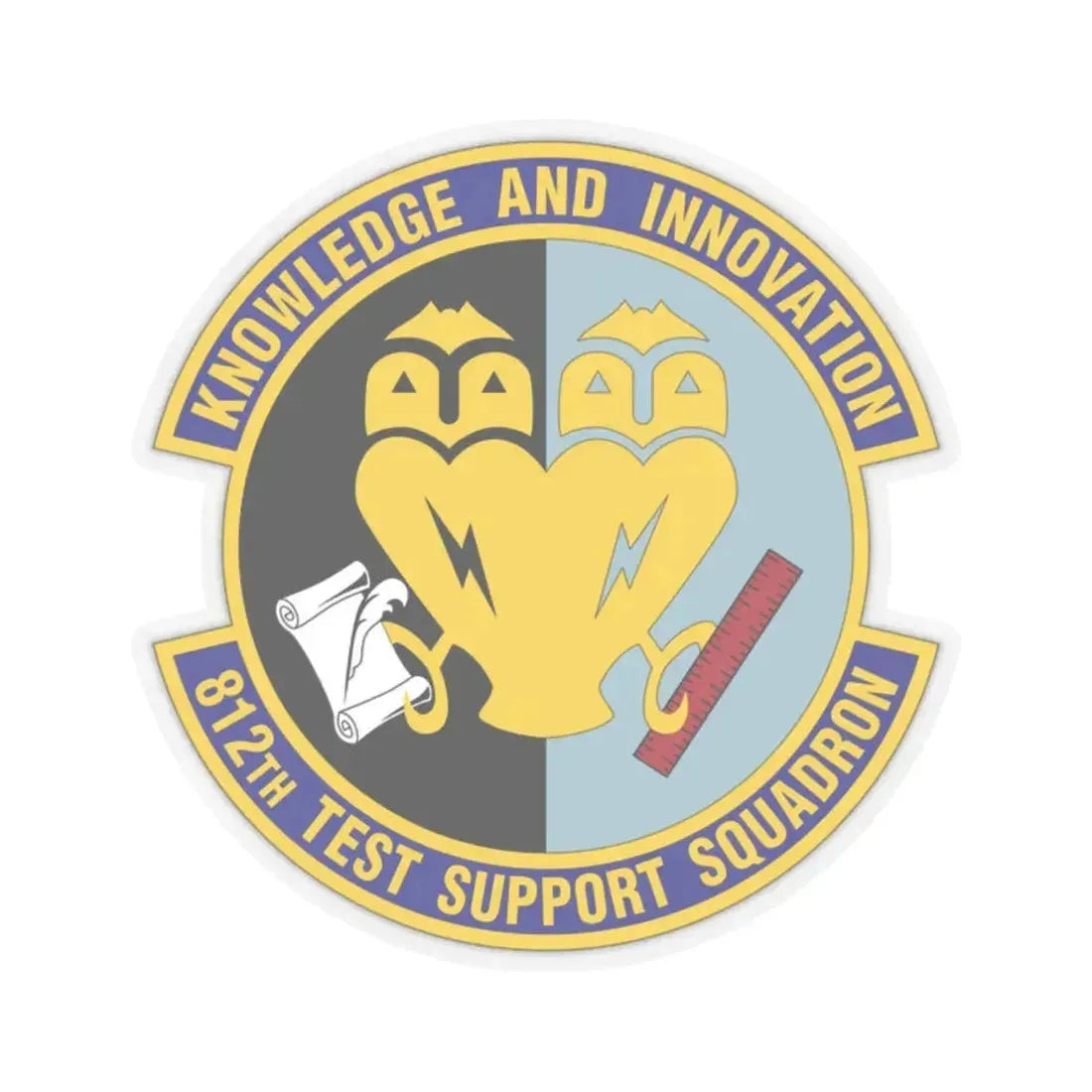 812 Test and Support Squadron AFMC (U.S. Air Force) STICKER Vinyl Kiss-Cut Decal 2 Inch Transparent - The Sticker Space