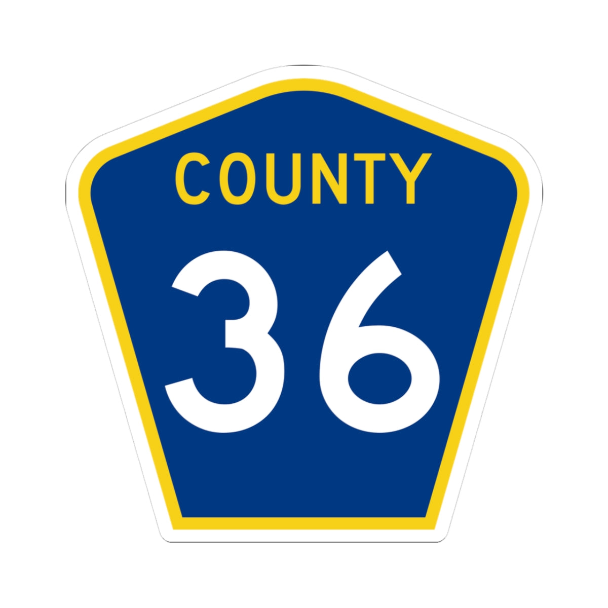 County 36 MN (Minnesota) (Road Sign) STICKER Vinyl Kiss-Cut Decal