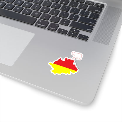 Flag-map of North OssetiaAlania (Russia) STICKER Vinyl Kiss-Cut Decal