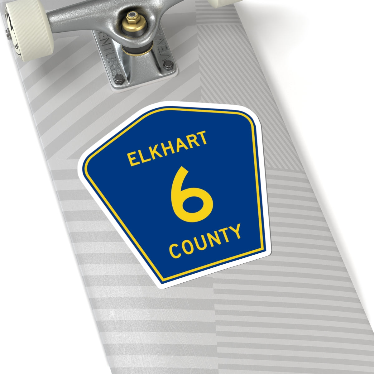 Elkhart County Road 6 IN (Indiana) (Road Sign) STICKER Vinyl Kiss-Cut Decal