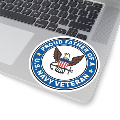 US Navy Veteran Proud Father (U.S. Navy) STICKER Vinyl Kiss-Cut Decal