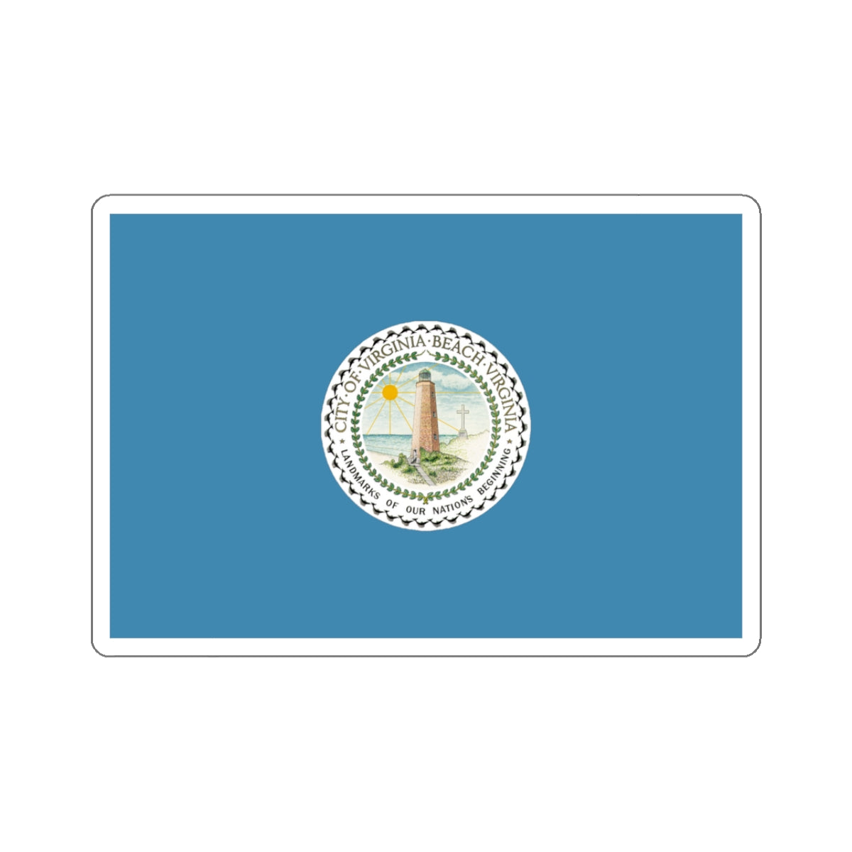 Flag of Virginia Beach, Virginia - STICKER Vinyl Kiss-Cut Decal