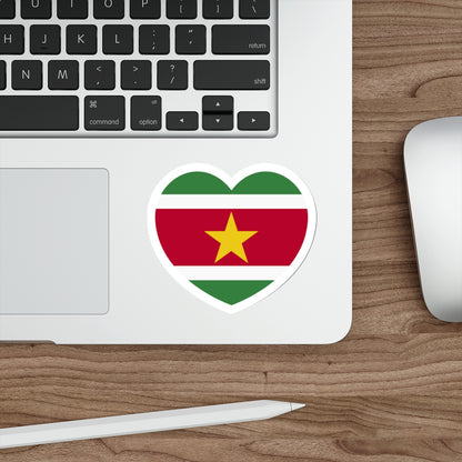 Heart Flag of Suriname - STICKER Vinyl Die-Cut Decal