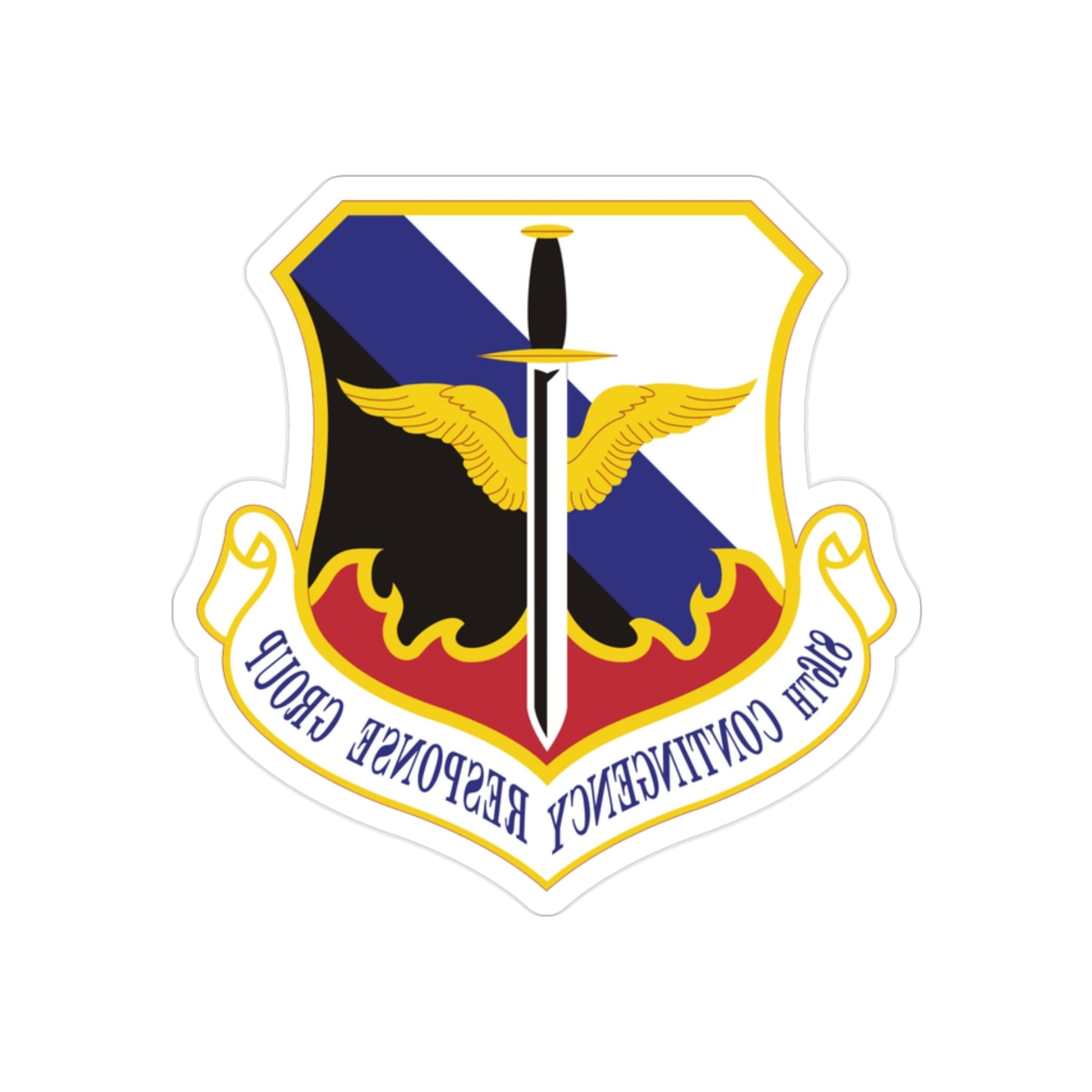 816th Contingency Response Group (U.S. Air Force) REVERSE PRINT Transparent STICKER-2" × 2"-The Sticker Space