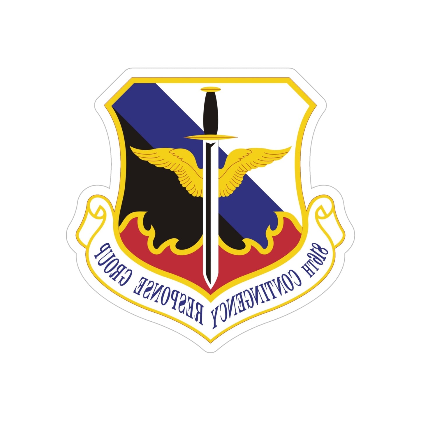 816th Contingency Response Group (U.S. Air Force) REVERSE PRINT Transparent STICKER-6" × 6"-The Sticker Space