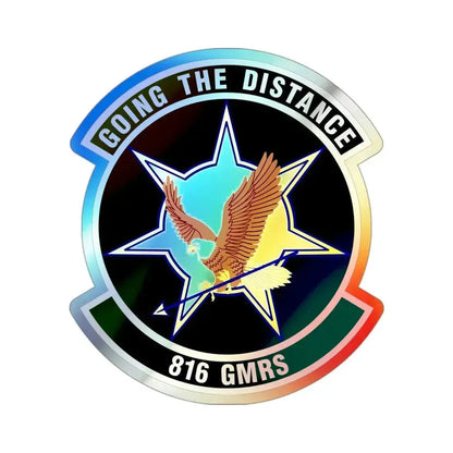 816th Global Mobility Readiness Squadron (U.S. Air Force) Holographic STICKER Die-Cut Vinyl Decal 3 Inch Holographic - The Sticker Space