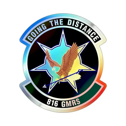816th Global Mobility Readiness Squadron (U.S. Air Force) Holographic STICKER Die-Cut Vinyl Decal 5 Inch Holographic - The Sticker Space
