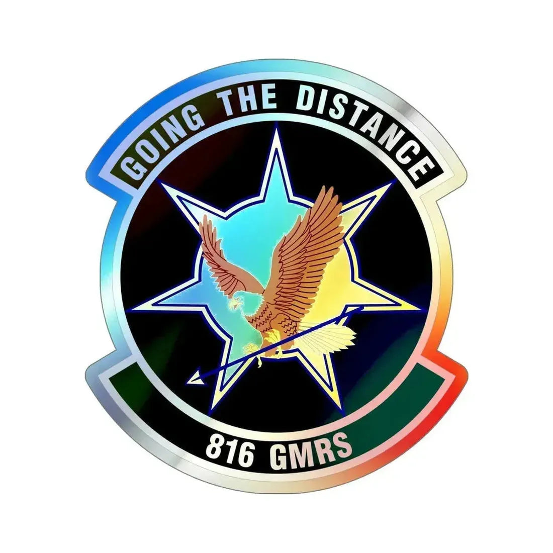 816th Global Mobility Readiness Squadron (U.S. Air Force) Holographic STICKER Die-Cut Vinyl Decal 6 Inch Holographic - The Sticker Space