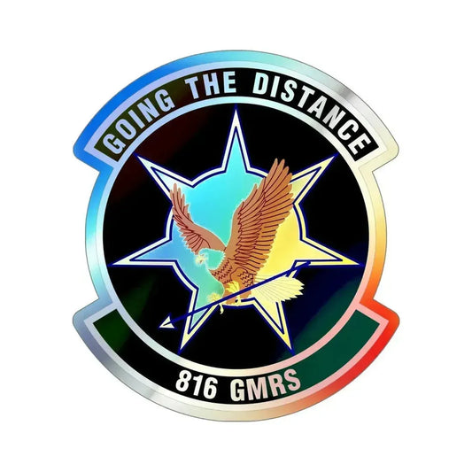 816th Global Mobility Readiness Squadron (U.S. Air Force) Holographic STICKER Die-Cut Vinyl Decal 6 Inch Holographic - The Sticker Space