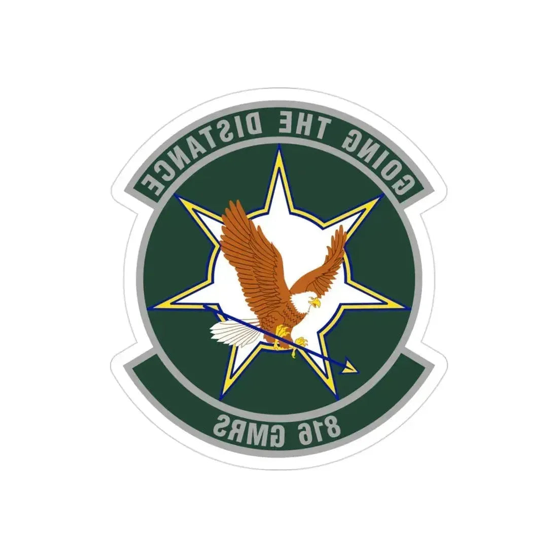 816th Global Mobility Readiness Squadron (U.S. Air Force) REVERSE PRINT Transparent Die-Cut STICKER 3 Inch Die-Cut Transparent - The Sticker Space