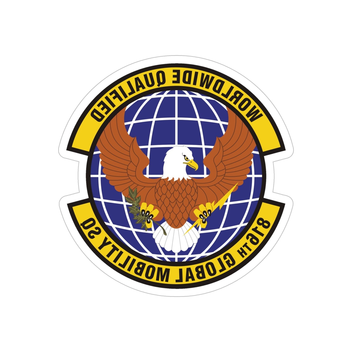 816th Global Mobility Squadron (U.S. Air Force) REVERSE PRINT Transparent STICKER-5 Inch-The Sticker Space