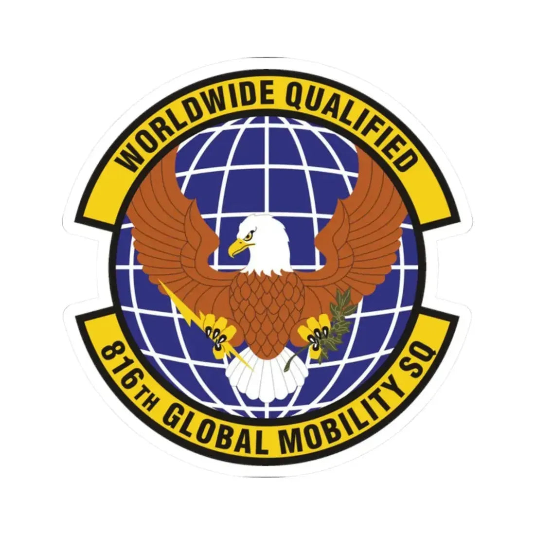 816th Global Mobility Squadron (U.S. Air Force) STICKER Vinyl Kiss-Cut Decal 2 Inch White - The Sticker Space