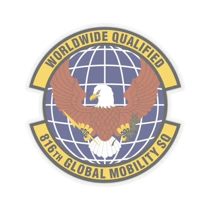 816th Global Mobility Squadron (U.S. Air Force) STICKER Vinyl Kiss-Cut Decal 3 Inch Transparent - The Sticker Space