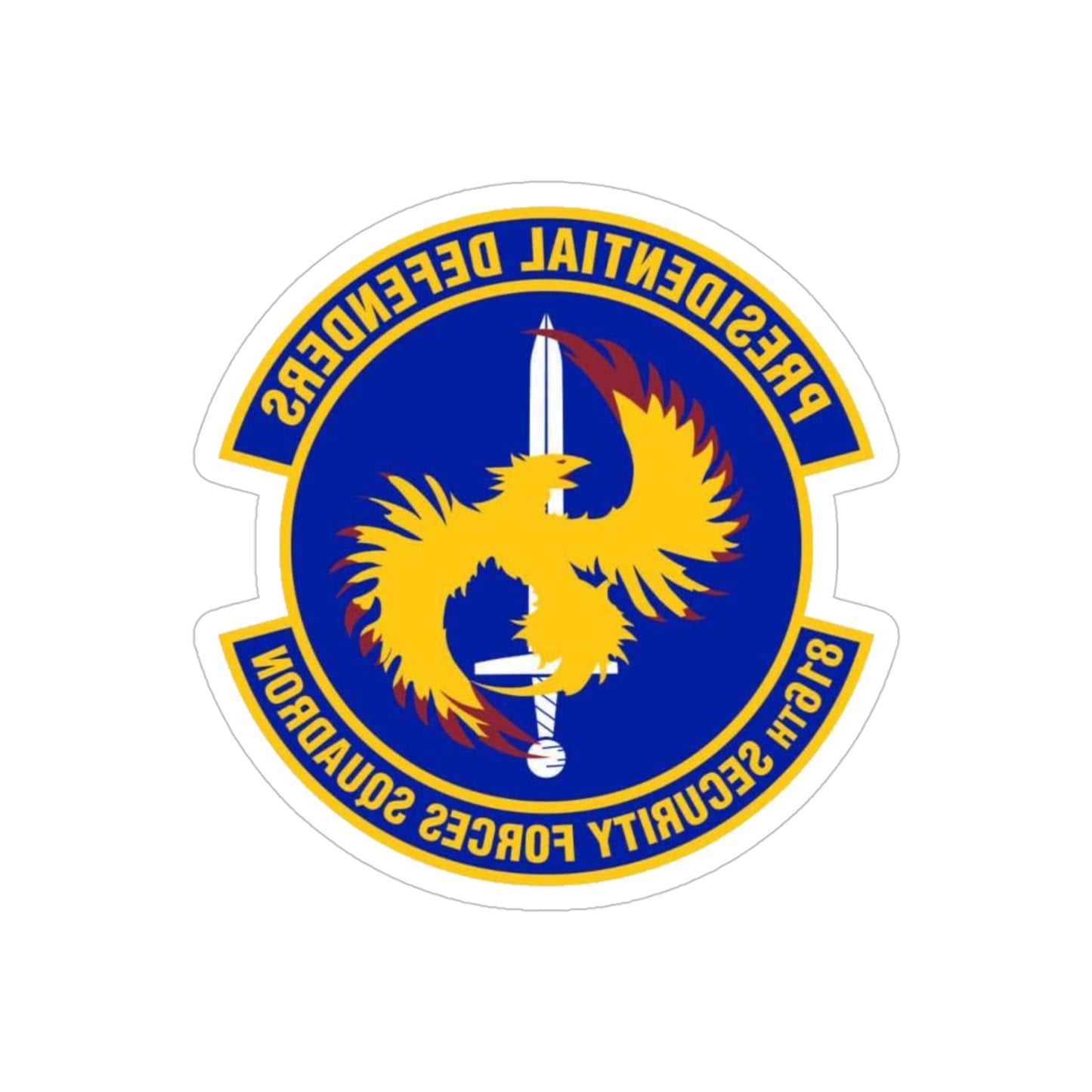 816th Security Forces Squadron (U.S. Air Force) REVERSE PRINT Transparent STICKER-4 Inch-The Sticker Space