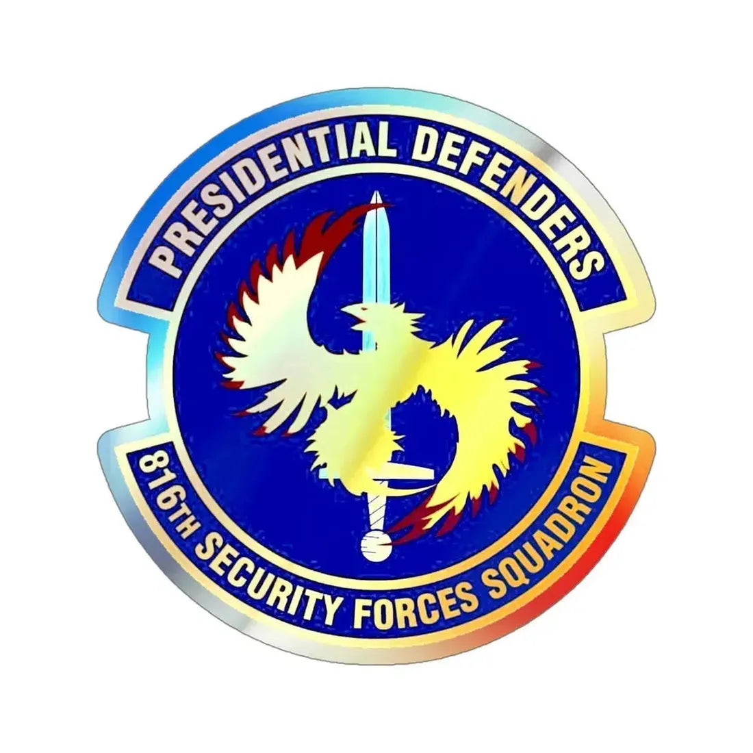 816th Security Forces Squadron (U.S. Air Force) Holographic STICKER Die-Cut Vinyl Decal 4 Inch Holographic - The Sticker Space