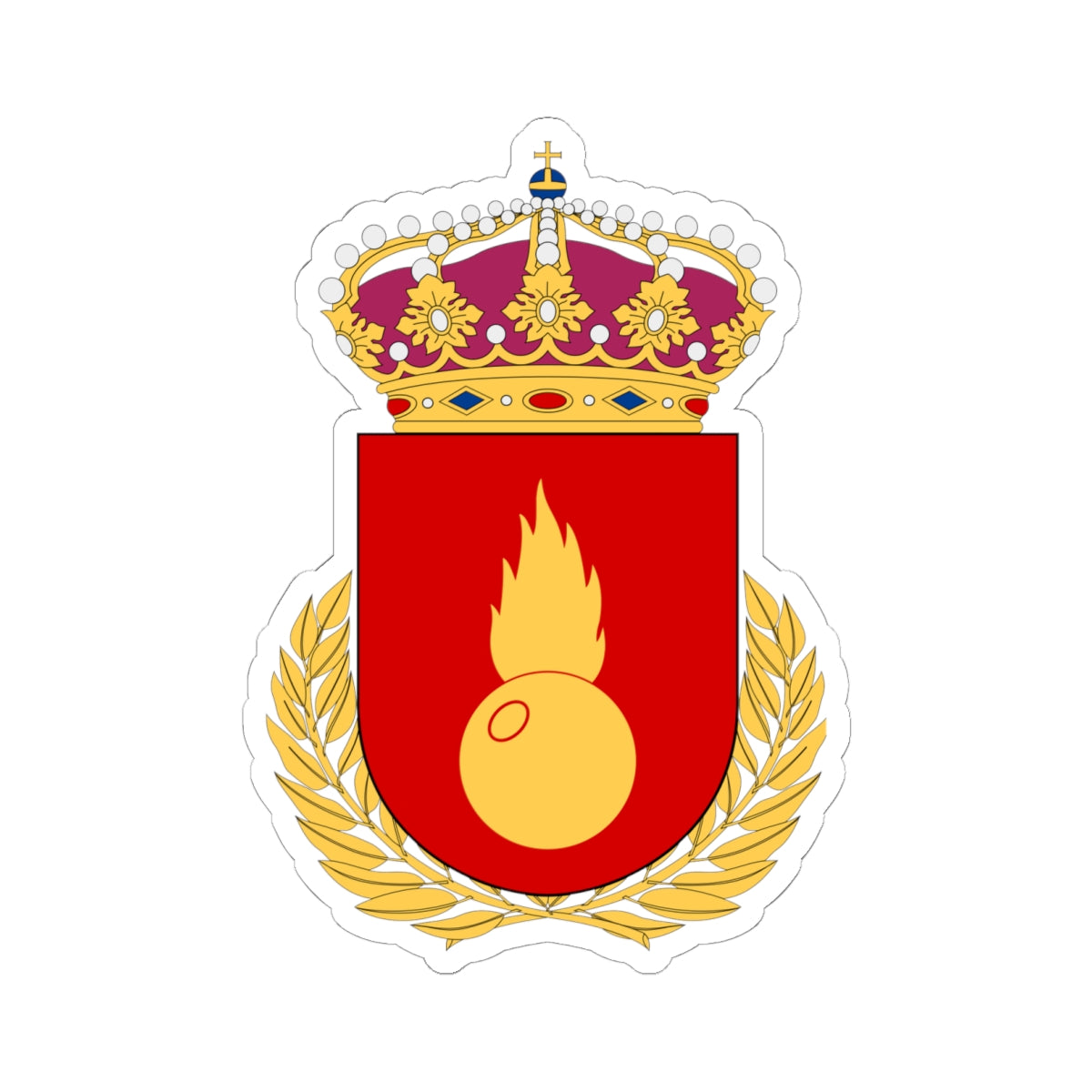 Artilleriets stridsskola vapen (Sweden) (Coat of Arms) STICKER Vinyl Kiss-Cut Decal