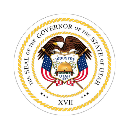 Seal of the Governor of Utah v2 - STICKER Vinyl Kiss-Cut Decal