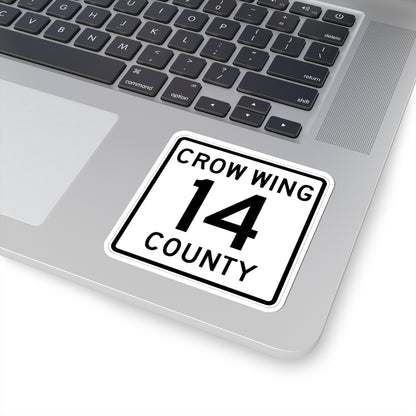 Crow Wing County 14 (Minnesota) (Road Sign) STICKER Vinyl Kiss-Cut Decal