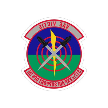 817th Expeditionary Air Support Operations Squadron (U.S. Air Force) REVERSE PRINT Transparent Die-Cut STICKER 5 Inch Die-Cut Transparent - The Sticker Space