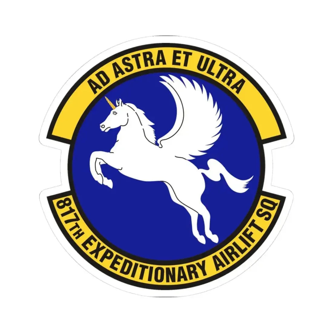 817th Expeditionary Airlift Squadron (U.S. Air Force) STICKER Vinyl Kiss-Cut Decal 3 Inch White - The Sticker Space