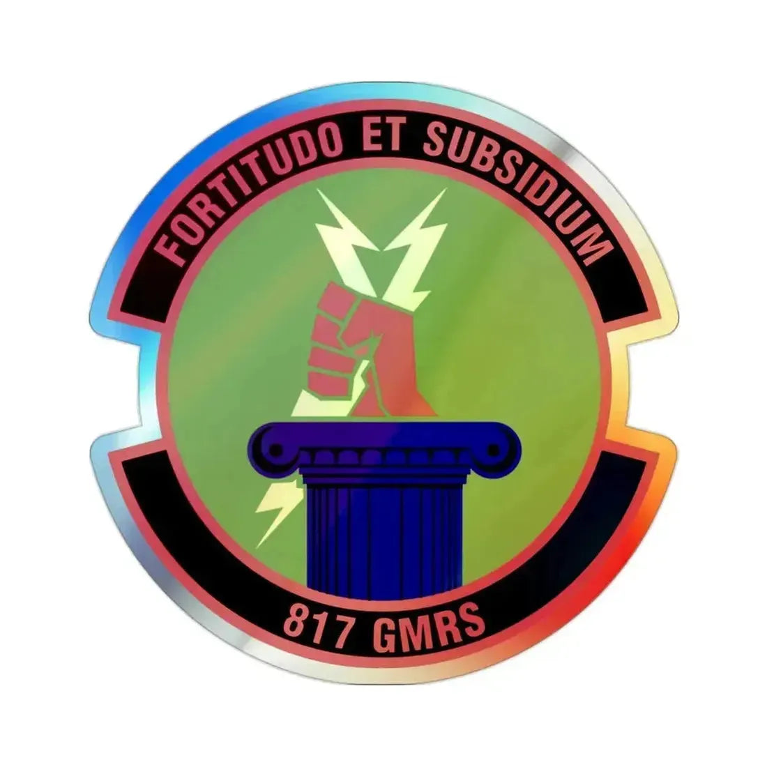 817th Global Mobility Readiness Squadron (U.S. Air Force) Holographic STICKER Die-Cut Vinyl Decal 2 Inch Holographic - The Sticker Space