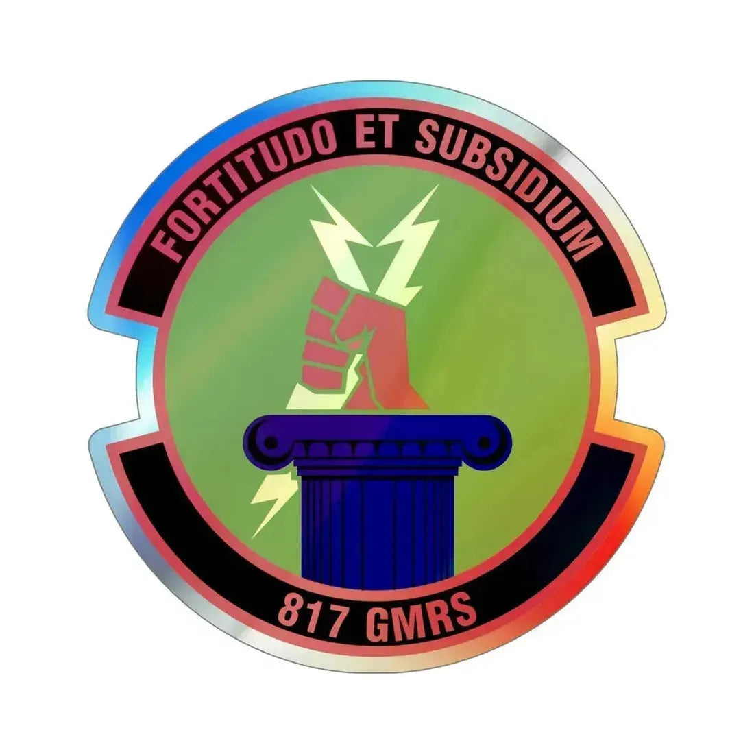 817th Global Mobility Readiness Squadron (U.S. Air Force) Holographic STICKER Die-Cut Vinyl Decal 6 Inch Holographic - The Sticker Space