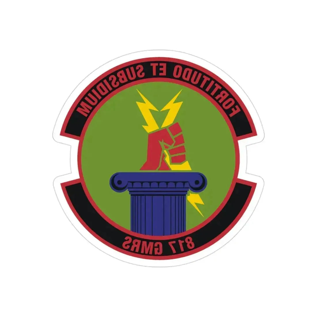 817th Global Mobility Readiness Squadron (U.S. Air Force) REVERSE PRINT Transparent Die-Cut STICKER 3 Inch Die-Cut Transparent - The Sticker Space