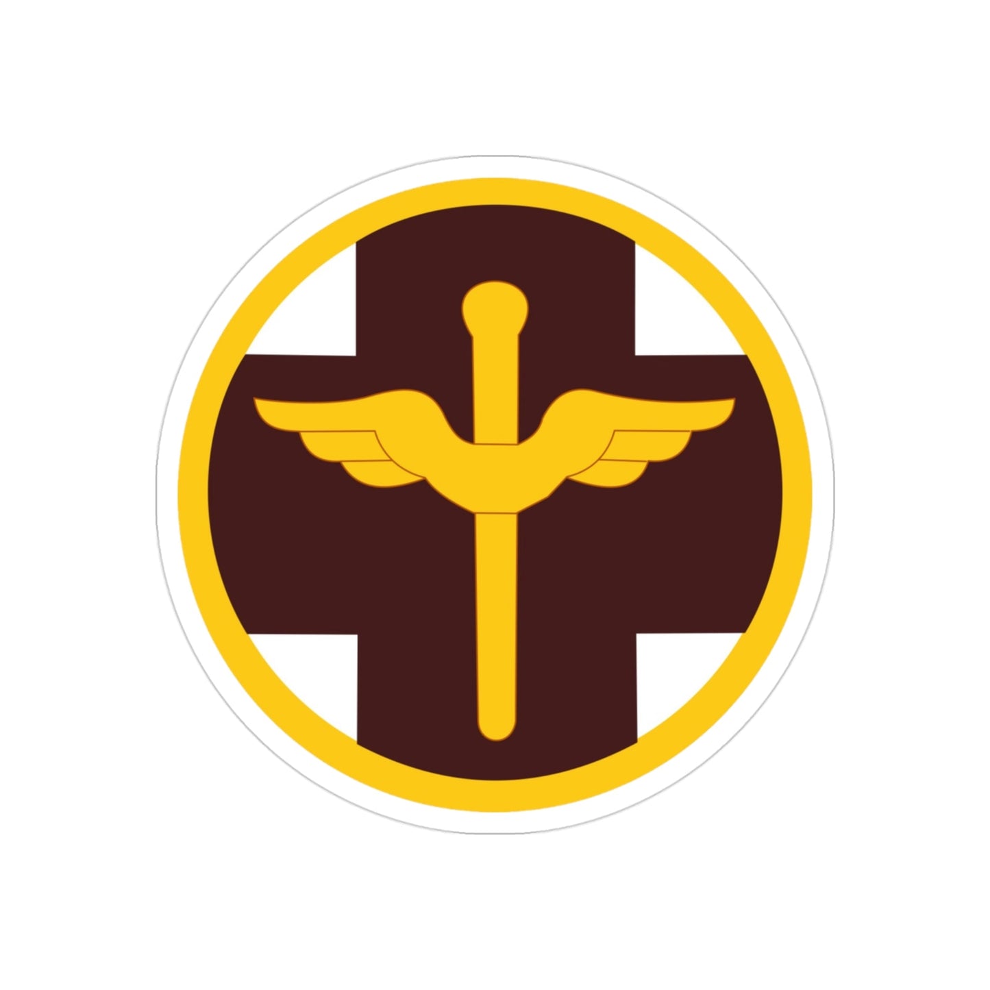 818 Medical Brigade (U.S. Army) REVERSE PRINT Transparent STICKER-3" × 3"-The Sticker Space