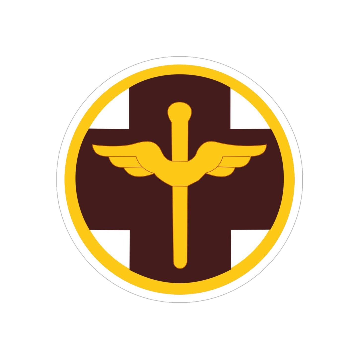 818 Medical Brigade (U.S. Army) REVERSE PRINT Transparent STICKER-5" × 5"-The Sticker Space