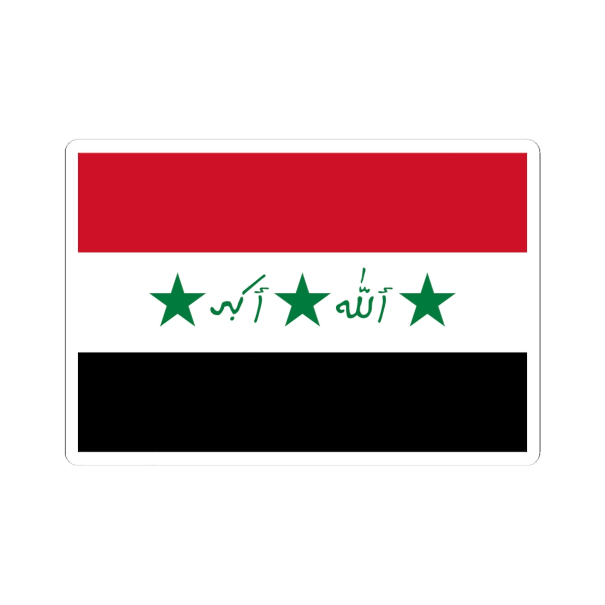 Flag of Iraq 1991-2004 Alternate (Iraq) STICKER Vinyl Kiss-Cut Decal