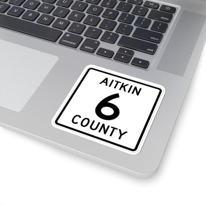 Aitkin County Route 6 (Minnesota) (Road Sign) STICKER Vinyl Kiss-Cut Decal