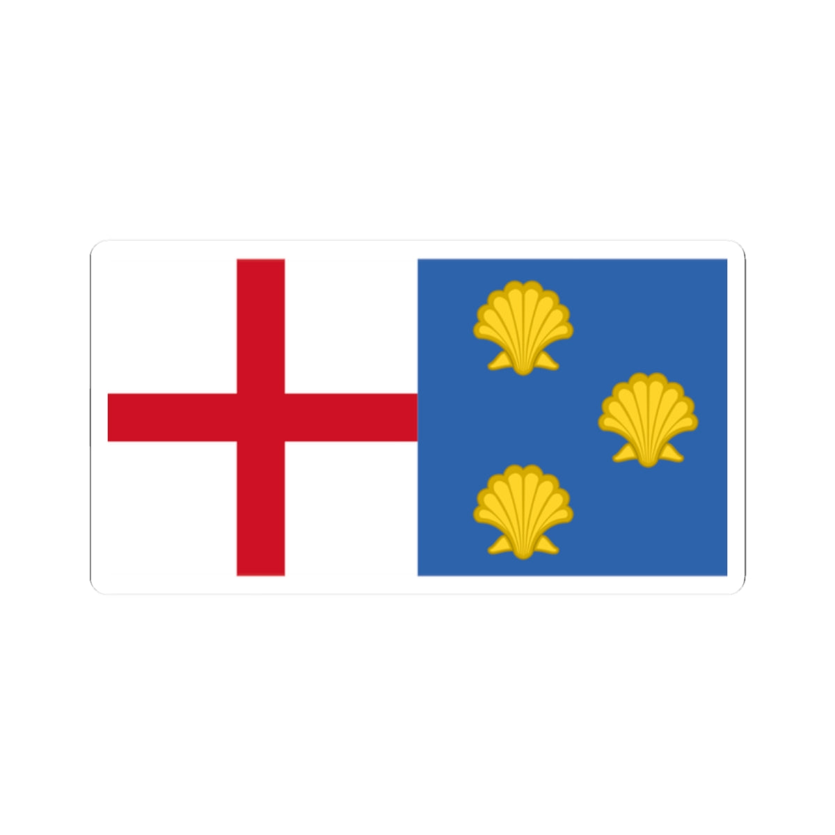 Flag of the Church of St James the Great Birlingham (England) STICKER Vinyl Kiss-Cut Decal
