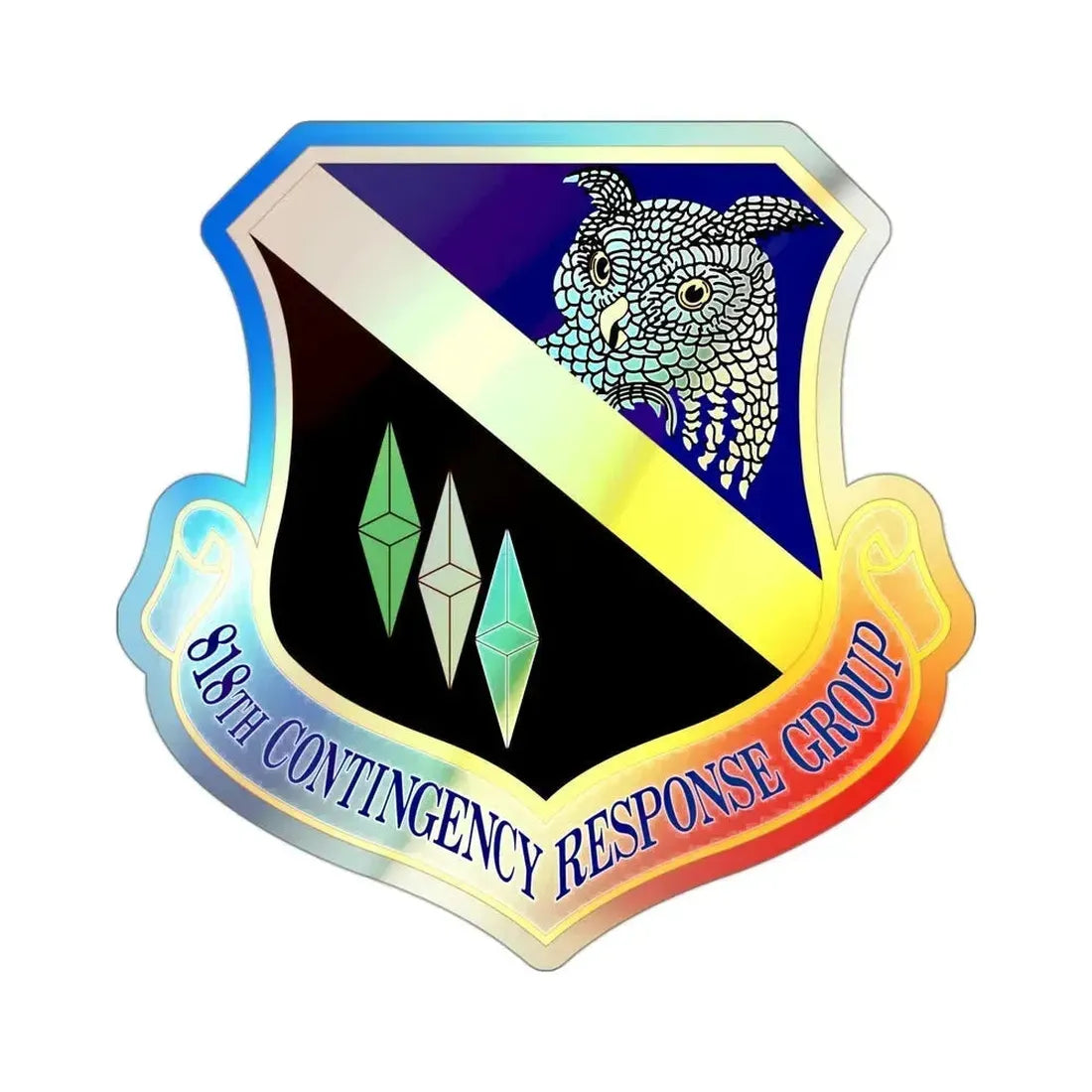 818th Contingency Response Group (U.S. Air Force) Holographic STICKER Die-Cut Vinyl Decal 3 Inch Holographic - The Sticker Space
