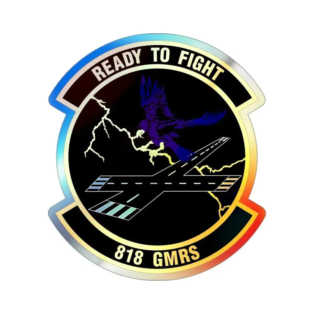 818th Global Mobility Readiness Squadron (U.S. Air Force) Holographic STICKER Die-Cut Vinyl Decal - The Sticker Space