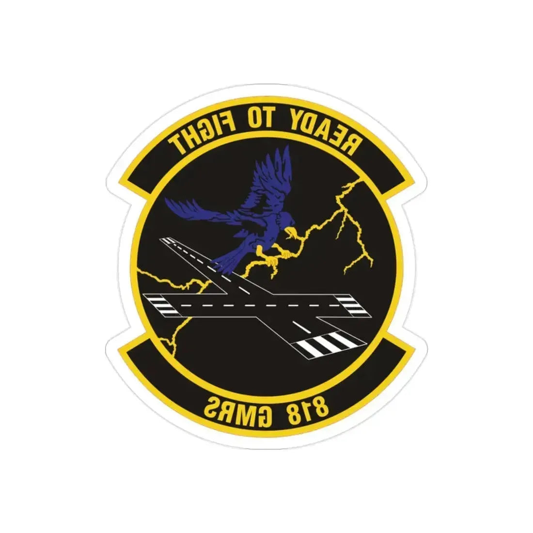818th Global Mobility Readiness Squadron (U.S. Air Force) REVERSE PRINT Transparent Die-Cut STICKER 2 Inch Die-Cut Transparent - The Sticker Space