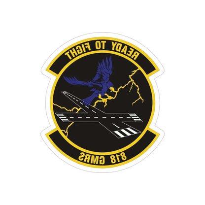 818th Global Mobility Readiness Squadron (U.S. Air Force) REVERSE PRINT Transparent Die-Cut STICKER 4 Inch Die-Cut Transparent - The Sticker Space