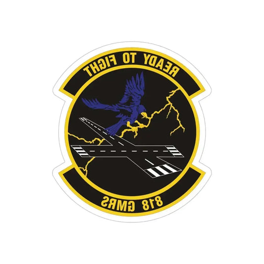 818th Global Mobility Readiness Squadron (U.S. Air Force) REVERSE PRINT Transparent Die-Cut STICKER 6 Inch Die-Cut Transparent - The Sticker Space